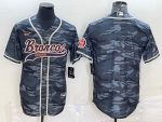 Denver Broncos Blank Gray Camo With Patch Cool Base Stitched Jersey