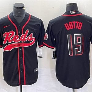 Cincinnati Reds #19 Joey Votto Black 2023 City Connect Cool Base Stitched Jersey