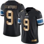 Lions #9 Matthew Stafford Black Stitched Limited Gold Rush Nike Jersey