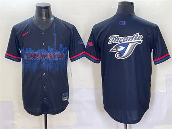Toronto Blue Jays Team Big Logo Navy 2024 City Connect Limited Stitched Jersey