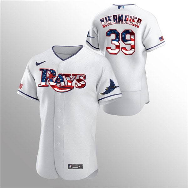 Tampa Bay Rays White #39 Kevin Kiermaier 2020 Stars Stripes Flex Base Stitched Jersey