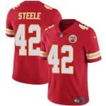Kansas City Chiefs #42 Carson Steele Red Vapor Untouchable Limited Stitched Jersey
