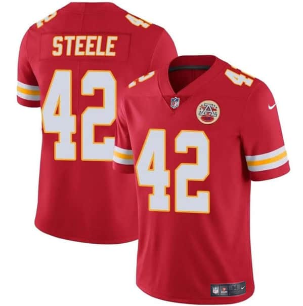 Kansas City Chiefs #42 Carson Steele Red Vapor Untouchable Limited Stitched Jersey