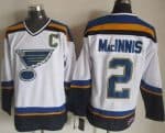 Blues #2 Al MacInnis White Navy CCM Throwback Stitched Jersey