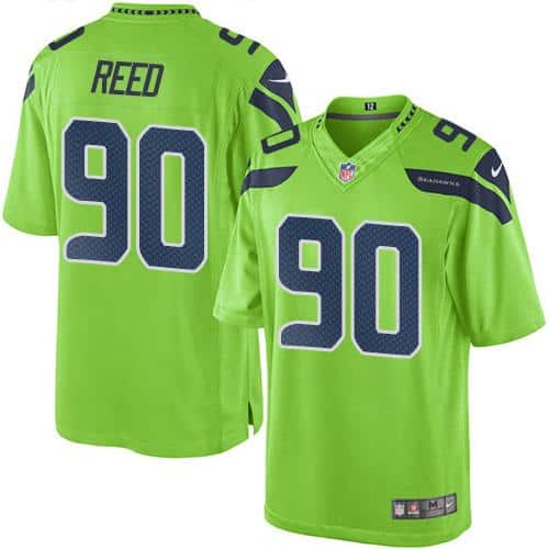 Seahawks #90 Jarran Reed Green Stitched Limited Rush Nike Jersey
