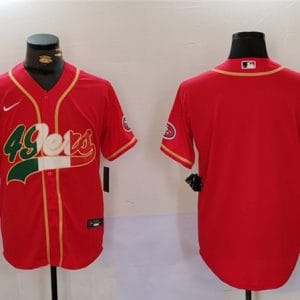 San Francisco 49ers Blank Red Mexico With Patch Stitched Jersey