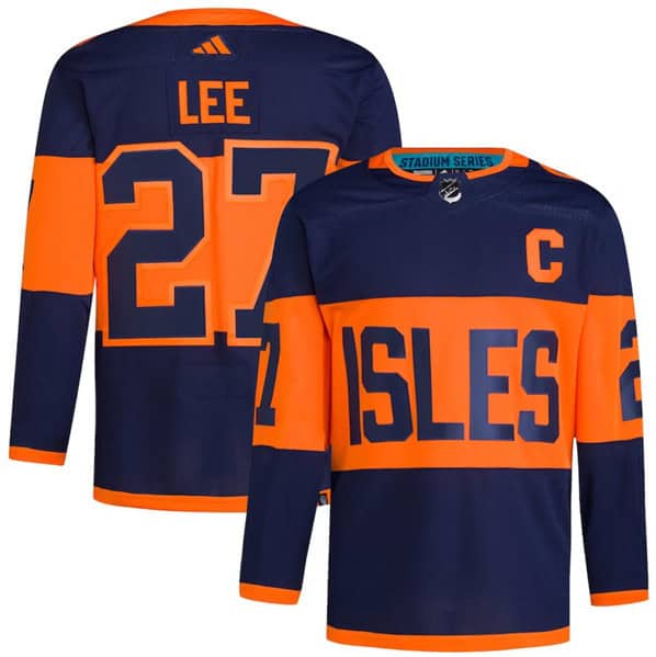 New York Islanders #27 Anders Lee Navy 2024 Stadium Series Stitched Jersey