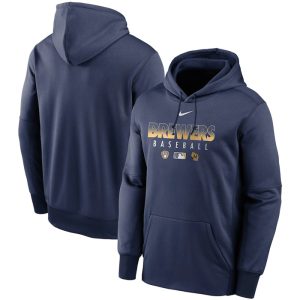 Milwaukee Brewers Navy 2022 Performance Pullover Hoodie