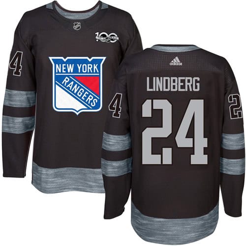 Rangers #24 Oscar Lindberg Black 1917-2017 100th Anniversary Stitched Jersey