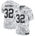 New Orleans Saints #32 Tyrann Mathieu Arctic Camo 2024 F.U.S.E. Salute To Service Limited Stitched Jersey