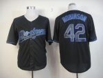 Dodgers #42 Jackie Robinson Black Fashion Stitched Jersey
