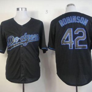 Dodgers #42 Jackie Robinson Black Fashion Stitched Jersey