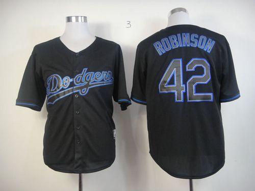 Dodgers #42 Jackie Robinson Black Fashion Stitched Jersey