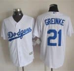Dodgers #21 Zack Greinke White New Cool Base Stitched Jersey