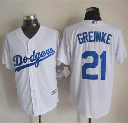 Dodgers #21 Zack Greinke White New Cool Base Stitched Jersey