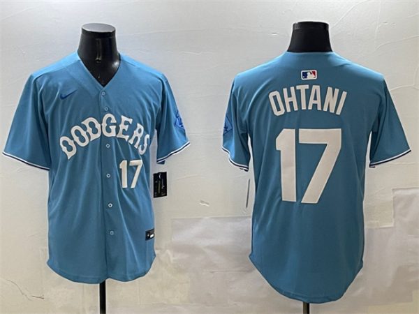 Los Angeles Dodgers #17 Shohei Ohtani Light Blue Limited Stitched Jersey
