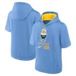 Milwaukee Brewers Light Blue City Connect Short Sleeve Pullover Hoodie