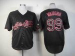 Indians #99 Ricky Vaughn Black Fashion Stitched Jersey