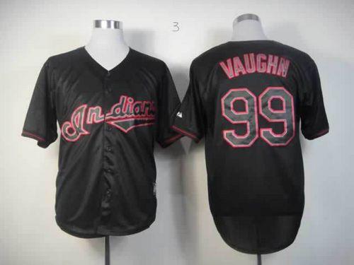 Indians #99 Ricky Vaughn Black Fashion Stitched Jersey