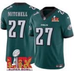 Philadelphia Eagles #27 Quinyon Mitchell Green 2025 Super Bowl LIX Patch Vapor Untouchable Limited Stitched Jersey