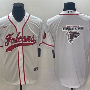 Atlanta Falcons White Team Big Logo With Patch Cool Base Stitched Jersey