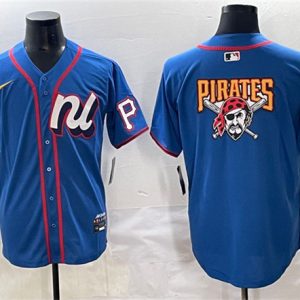 National League Pittsburgh Pirates Team Big Logo Blue 2025 All-Star Edition Limited Stitched Jersey