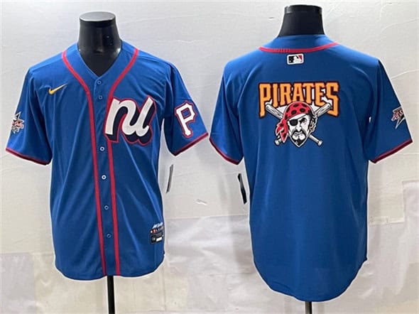 National League Pittsburgh Pirates Team Big Logo Blue 2025 All-Star Edition Limited Stitched Jersey