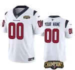 Houston Texans Custom White 2023 F.U.S.E. AFC South Champions Patch Vapor Limited Stitched Jersey