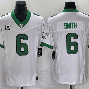 Philadelphia Eagles #6 DeVonta Smith White 2023 F.U.S.E. With C Patch Vapor Untouchable Stitched Jersey