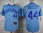 Cubs #44 Anthony Rizzo Blue(White Strip) Cooperstown Throwback Stitched Jersey