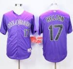 Rockies #17 Todd Helton Purple Cool Base Stitched Jersey