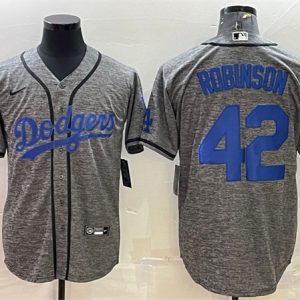Los Angeles Dodgers #42 Jackie Robinson Gray Cool Base Stitched Jersey
