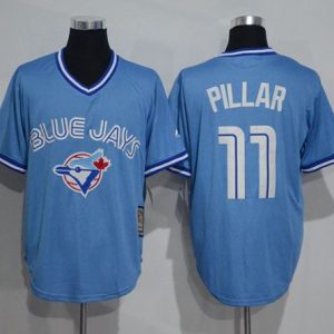 Blue Jays #11 Kevin Pillar Light Blue Cooperstown Throwback Stitched Jersey