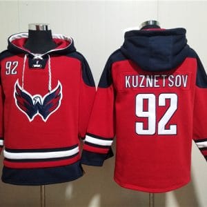 Washington Capitals #92 Evgeny Kuznetsov Red Ageless Must-Have Lace-Up Pullover Hoodie