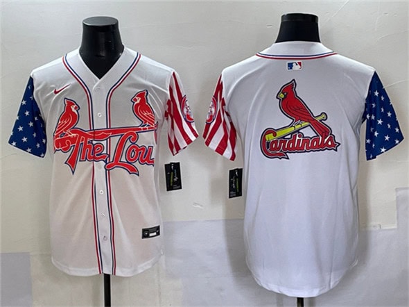St. Louis Cardinals Team Big Logo White Independence Day Vapor Premier Limited Stitched Jerseys