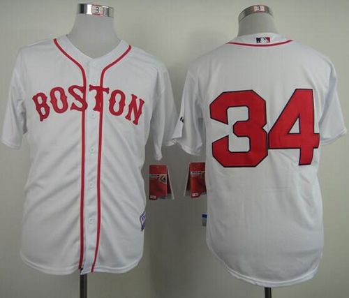 Red Sox #34 David Ortiz White Stitched Jersey