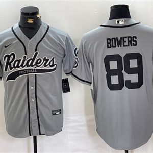 Las Vegas Raiders #89 Brock Bowers Gray Cool Base Stitched Jersey