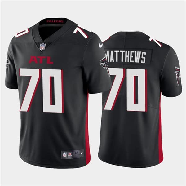 Atlanta Falcons #70 Jake Matthews 2020 Black Vapor Untouchable Limited Stitched Jersey