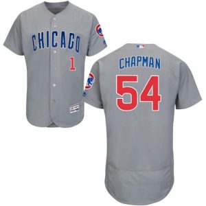 Cubs #54 Aroldis Chapman Grey Flexbase Authentic Collection Road Stitched Jersey