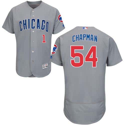 Cubs #54 Aroldis Chapman Grey Flexbase Authentic Collection Road Stitched Jersey