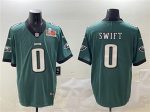 Philadelphia Eagles #0 D'Andre Swift Green 2025 Super Bowl LIX Patch Vapor Untouchable Limited Stitched Jersey