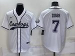 Dallas Cowboys #7 Trevon Diggs White Cool Base Stitched Baseball Jersey