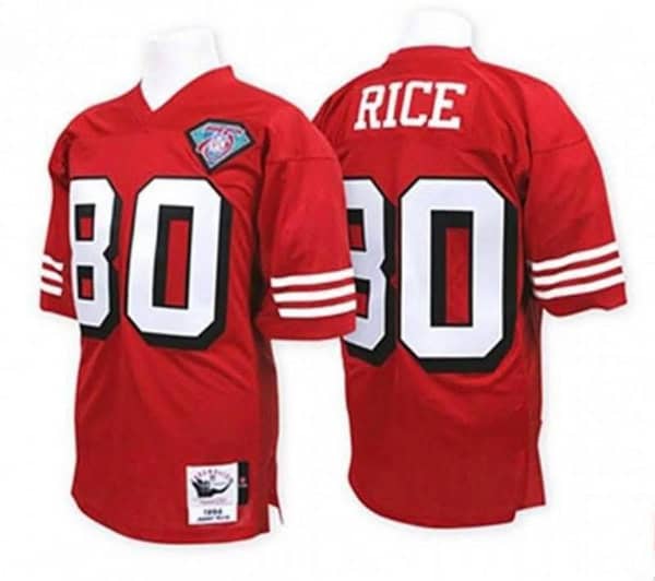San Francisco 49ers #80 Jerry Rice Red Stitched Throwback Jersey