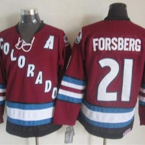 Avalanche #21 Peter Forsberg Red CCM Throwback Stitched Jersey