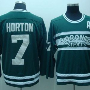 Maple Leafs #7 Tim Horton Stitched Greem CCM Throwback Jersey