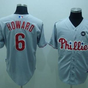 Phillies #6 Ryan Howard Stitched Grey Jersey