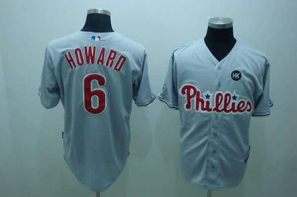 Phillies #6 Ryan Howard Stitched Grey Jersey