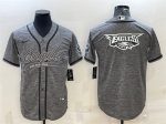 Philadelphia Eagles Gray Team Big Logo With Patch Cool Base Stitched Jersey