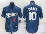 Los Angeles Dodgers #10 Justin Turner Navy Cool Base Stitched Baseball Jersey