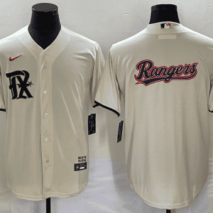 Texas Rangers Cream Team Big Logo 2023 City Connect Cool Base Stitched Jersey